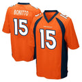 D.Broncos #15 Nik Bonitto Player Orange Color Home Game Qdoa Stitched Jerseys