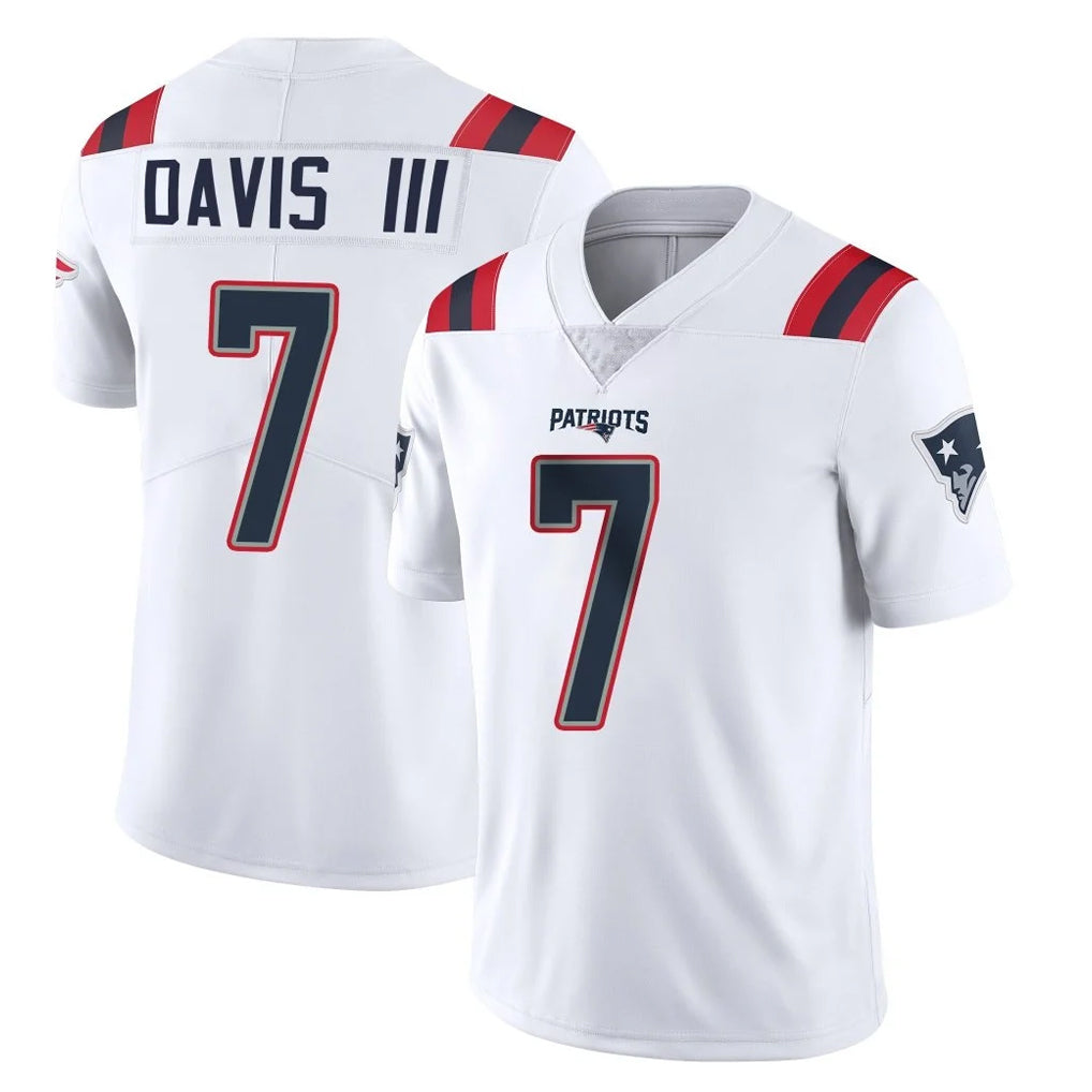 NE.Patriots #7 Carlton Davis III Player White Vapor Untouchable Home Game Qdoa Stitched Jerseys