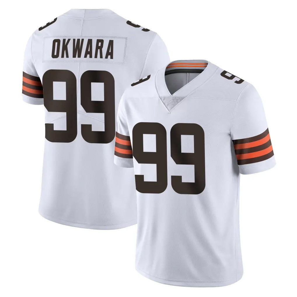 C.Browns #99 Julian Okwara Player White Vapor Untouchable Limited Home Game Qdoa Stitched Jerseys