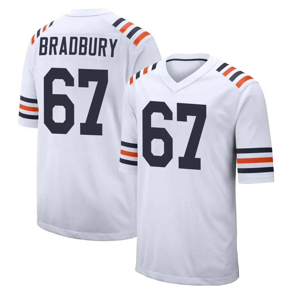 C.Bears #67 Garrett Bradbury Player White Classic Home Game Qdoa Stitched Jerseys