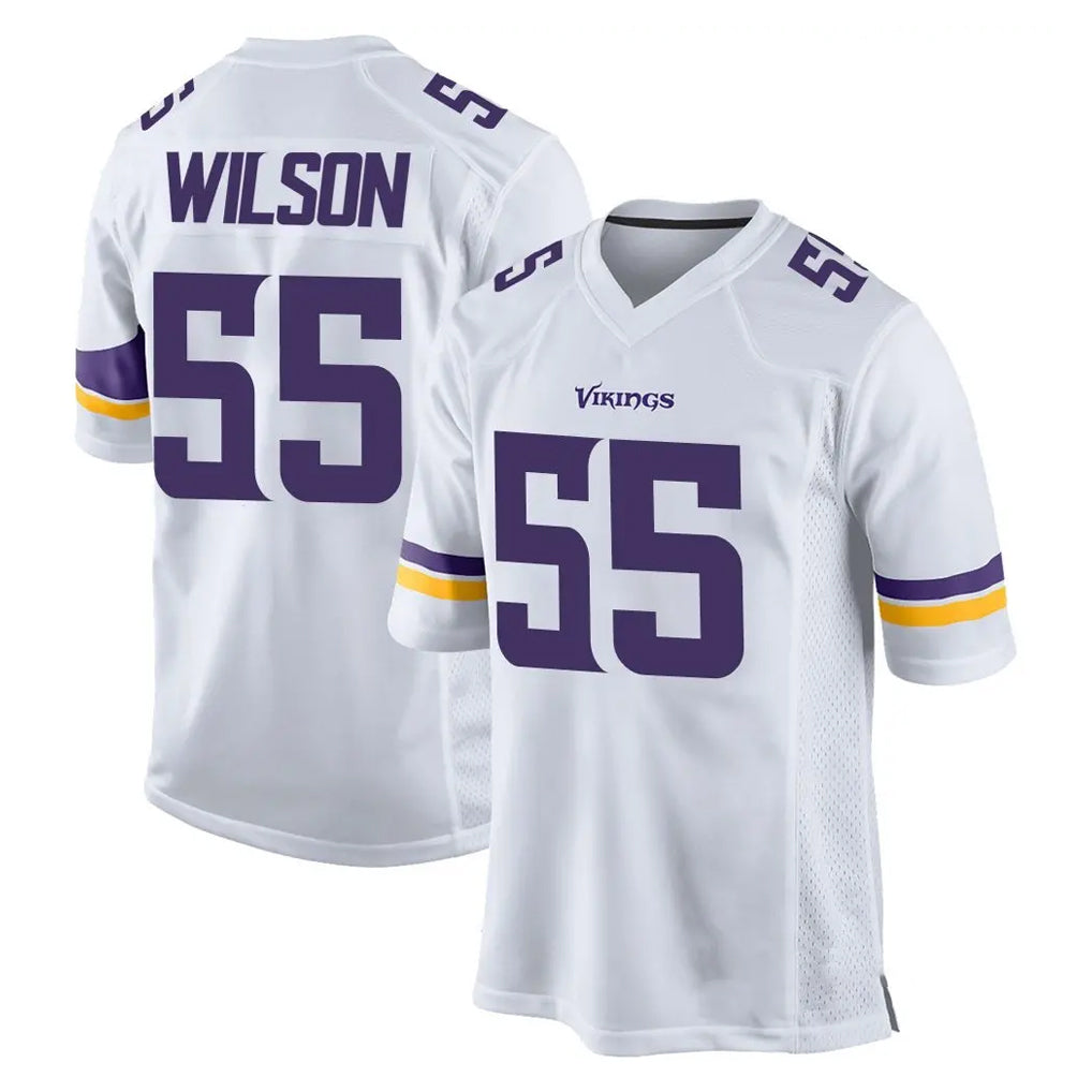 M.Vikings #55 Eric Wilson Player White Home Game Qdoa Stitched Jerseys