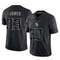 M.Vikings #33 Aaron Jones Sr. Player Black Reflective LImited Home Game Qdoa Stitched Jerseys
