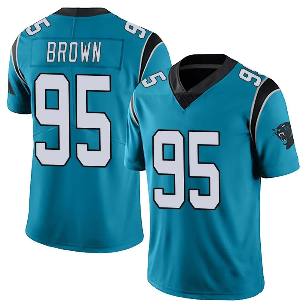 C.Panthers #95 Derrick Brown Player Blue Vapor Untouchable Limited Game Qdoa Stitched Jerseys