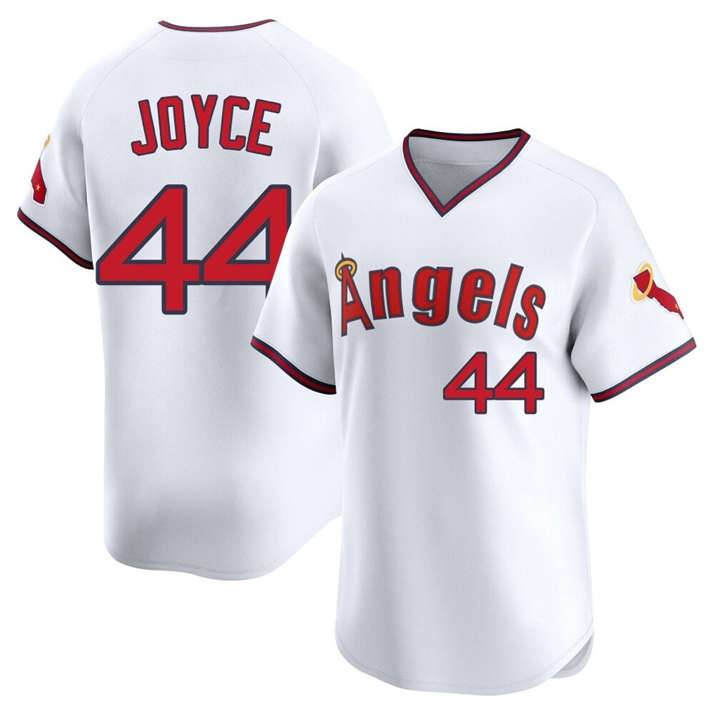 LA.Angels #44 Ben Joyce Player White T-shirt Home Limited Qdoa Stitched Jerseys