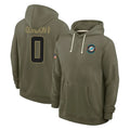 M.Dolphins #0 Ollie Gordon II Player Olive Salute to Service Pullover Hoodies Limited Qdoa Stitched Jerseys
