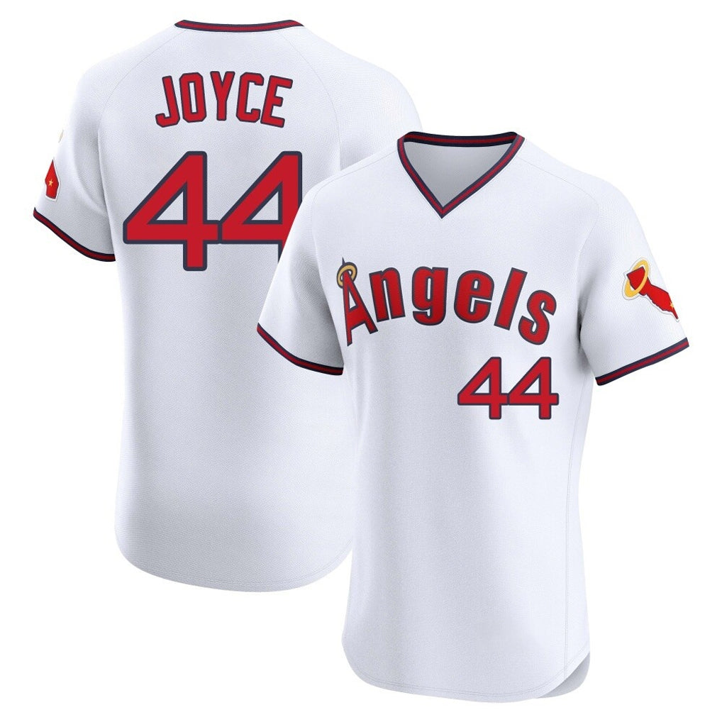 LA.Angels #44 Ben Joyce Player White T-shirt Home Limited Elite Qdoa Stitched Jerseys