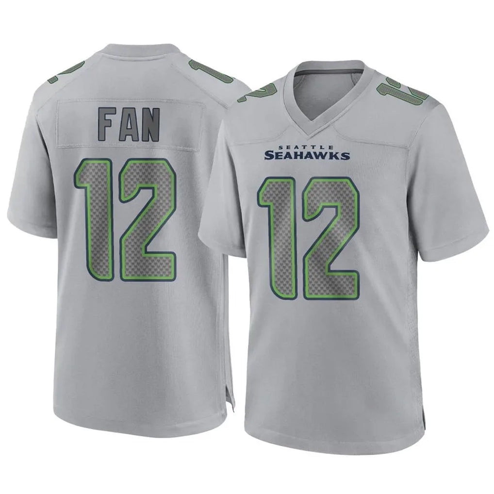 S.Seahawks #12 12th Fan Player Gray Atmosphere Fashion Home Game Qdoa Stitched Jerseys