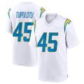 LA.Chargers #45 Tuli Tuipulotu Player White Home Game Qdoa Stitched Jerseys