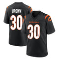 C.Bengals #30 Chase Brown Player Black Home Game Qdoa Stitched Jerseys