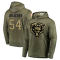 C.Bears #54 Brian Urlacher Player Olive Salute to Service Pullover Hoodies Home Game Qdoa Stitched Jerseys