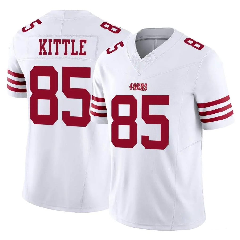 SF.49ers #85 George Kittle Player White Limited Vapor F.U.S.E. Home Game Qdoa Stitched Jerseys