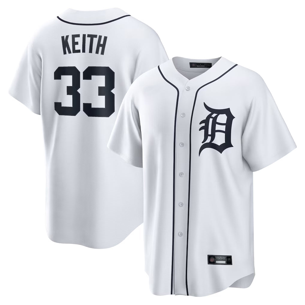 D.Tigers #33 Colt Keith Player White Home Game Qdoa Stitched Jerseys