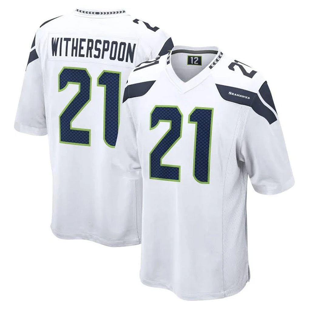 S.Seahawks #21 Devon Witherspoon Player White Home Game Qdoa Stitched Jerseys