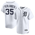 D.Tigers #35 Justin Verlander Player White Home Limited Qdoa Stitched Jerseys