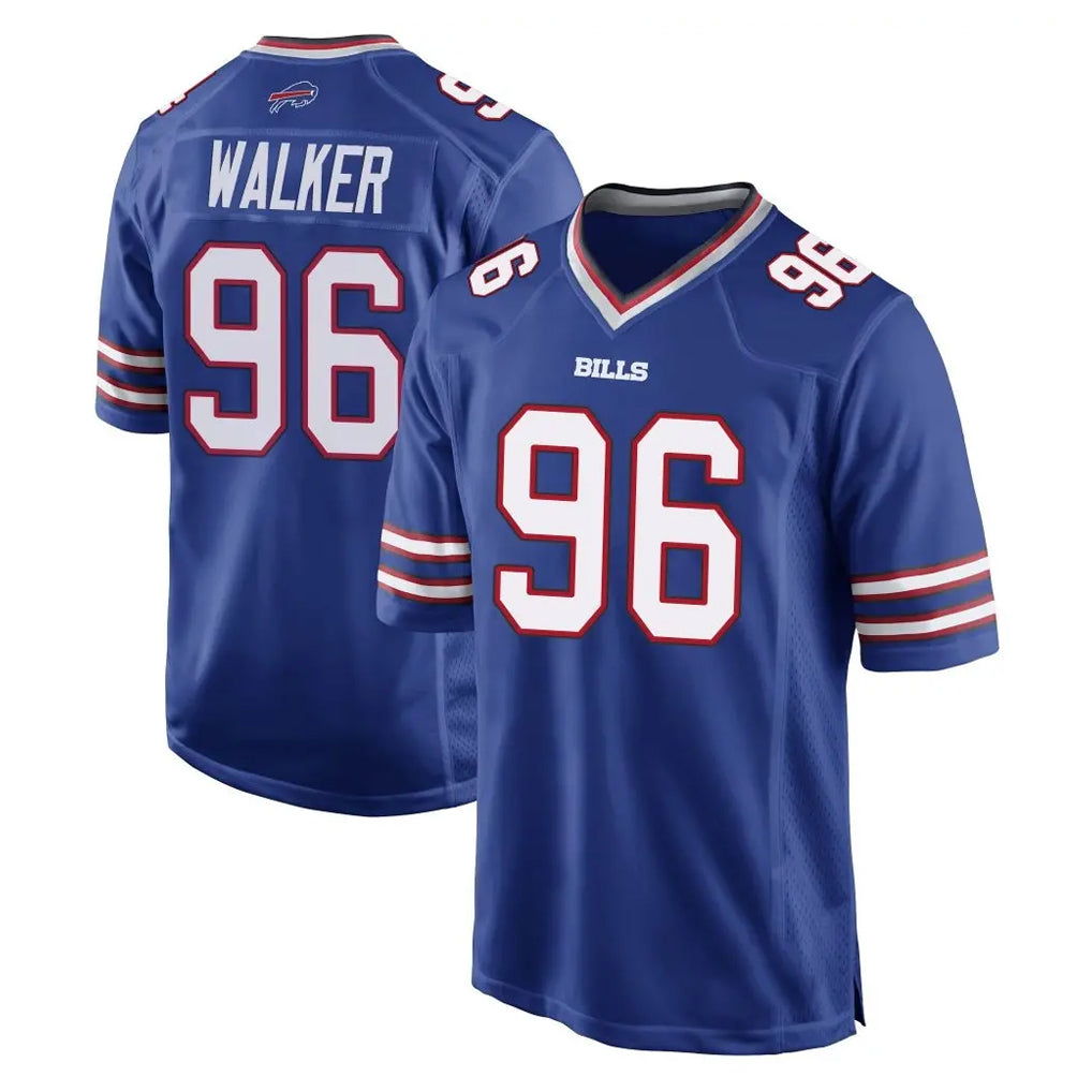 B.Bills #96 Deone Walker Player Royal Home Game Qdoa Stitched Jerseys