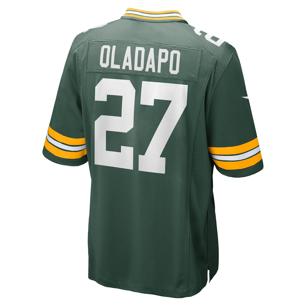 Qdoa GB.Packers #27 Kitan Oladapo Green Game Jersey