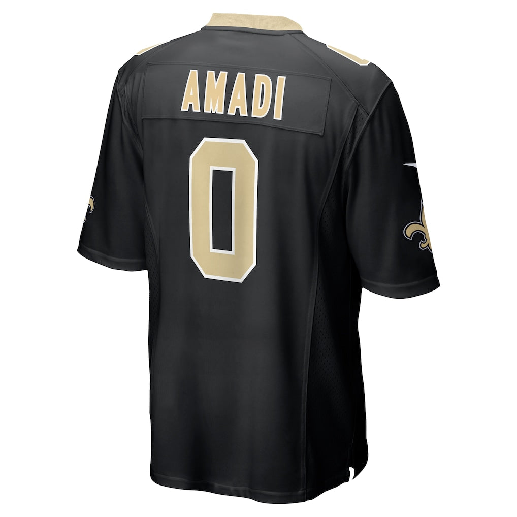 Qdoa NO.Saints #0 Ugo Amadi Black Team Game Jersey