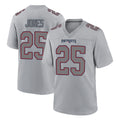 NE.Patriots #25 Marcus Jones Player Gray Fashion Limited Home Game Qdoa Stitched Jerseys