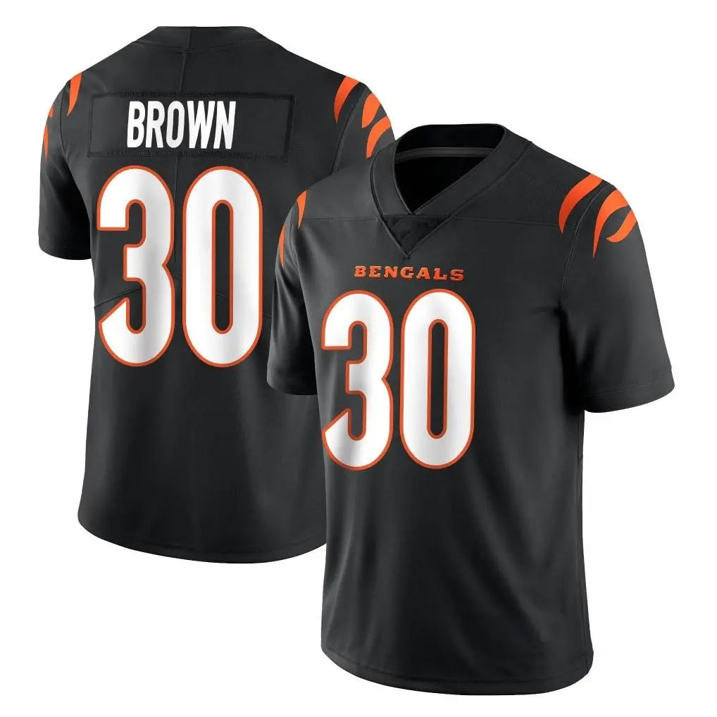 C.Bengals #30 Chase Brown Player Black Vapor Untouchable Limited Home Game Qdoa Stitched Jerseys