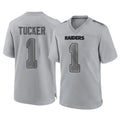 LV.Raiders #1 Tre Tucker Player Gray Atmosphere Fashion Limited Game Qdoa Stitched Jerseys