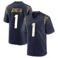 LA.Chargers #1 Quentin Johnston Player Navy Home Game Qdoa Stitched Jerseys