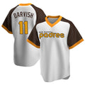 S.Diego Padres #11 Yu Darvish Player White Home Cooperstown Collection Replica Game Qdoa Stitched Jerseys