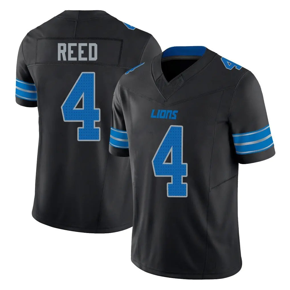 D.Lions #4 D.J. Reed Player Black Alternate Vapor F.U.S.E. Limited Home Game Qdoa Stitched Jerseys