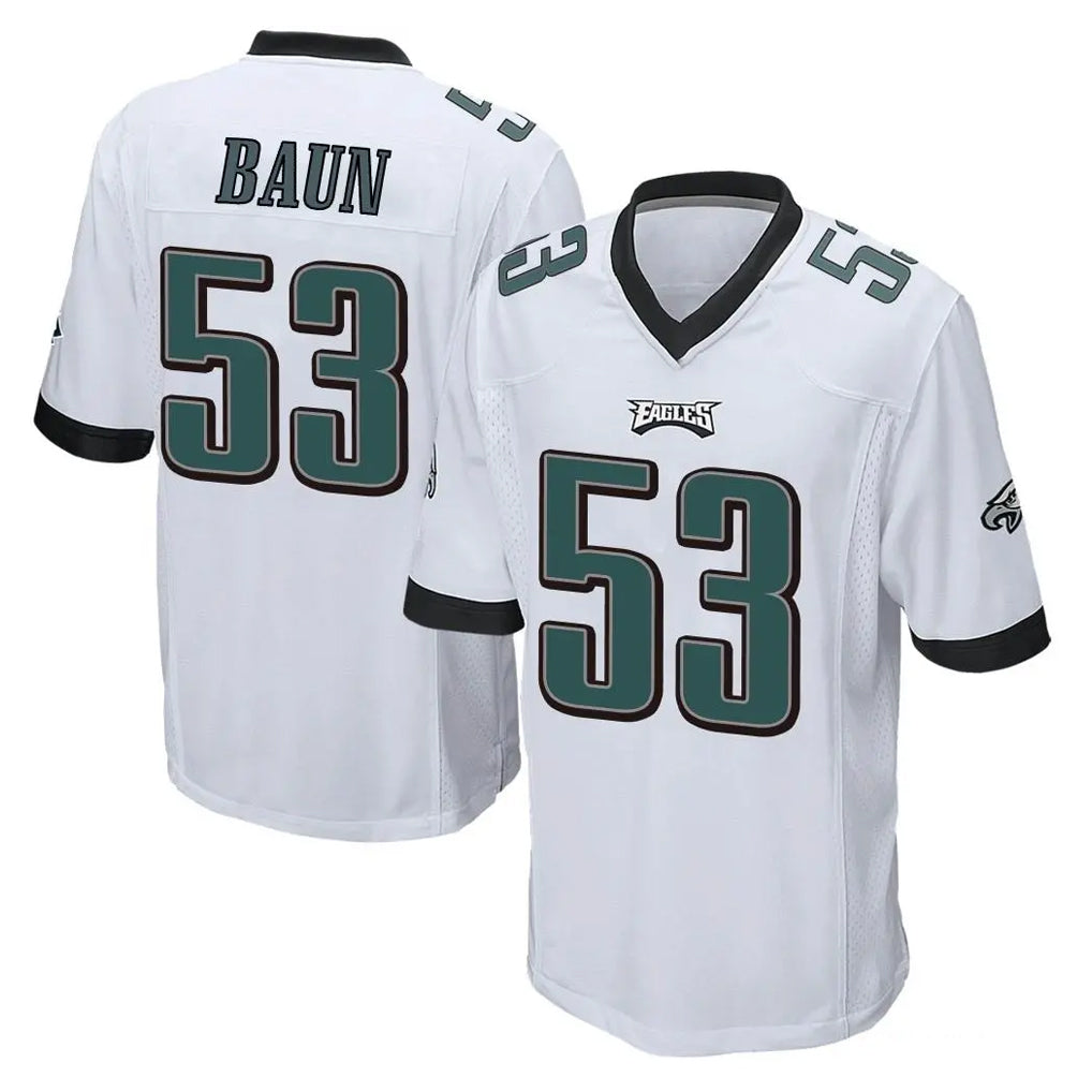 P.Eagles #53 Zack Baun Player White Home Game Qdoa Stitched Jerseys