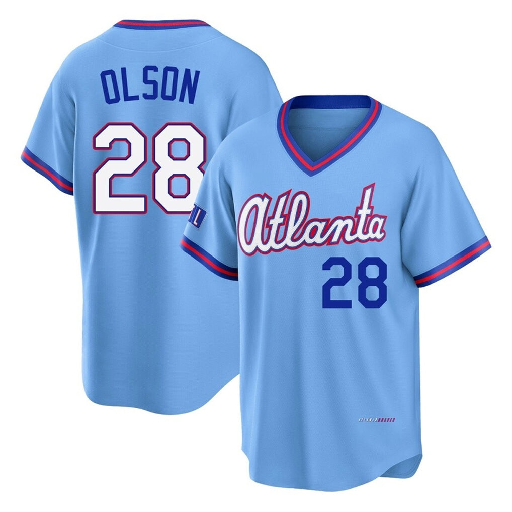 A.Braves #28 Matt Olson Player Powder Blue 2026 City Connect T-shirt Home Game Qdoa Stitched Jerseys