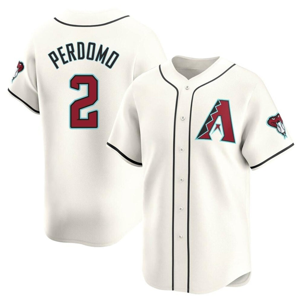 A.Diamondbacks #2 Geraldo Perdomo Player Cream Limited Home Game Qdoa Stitched Jerseys