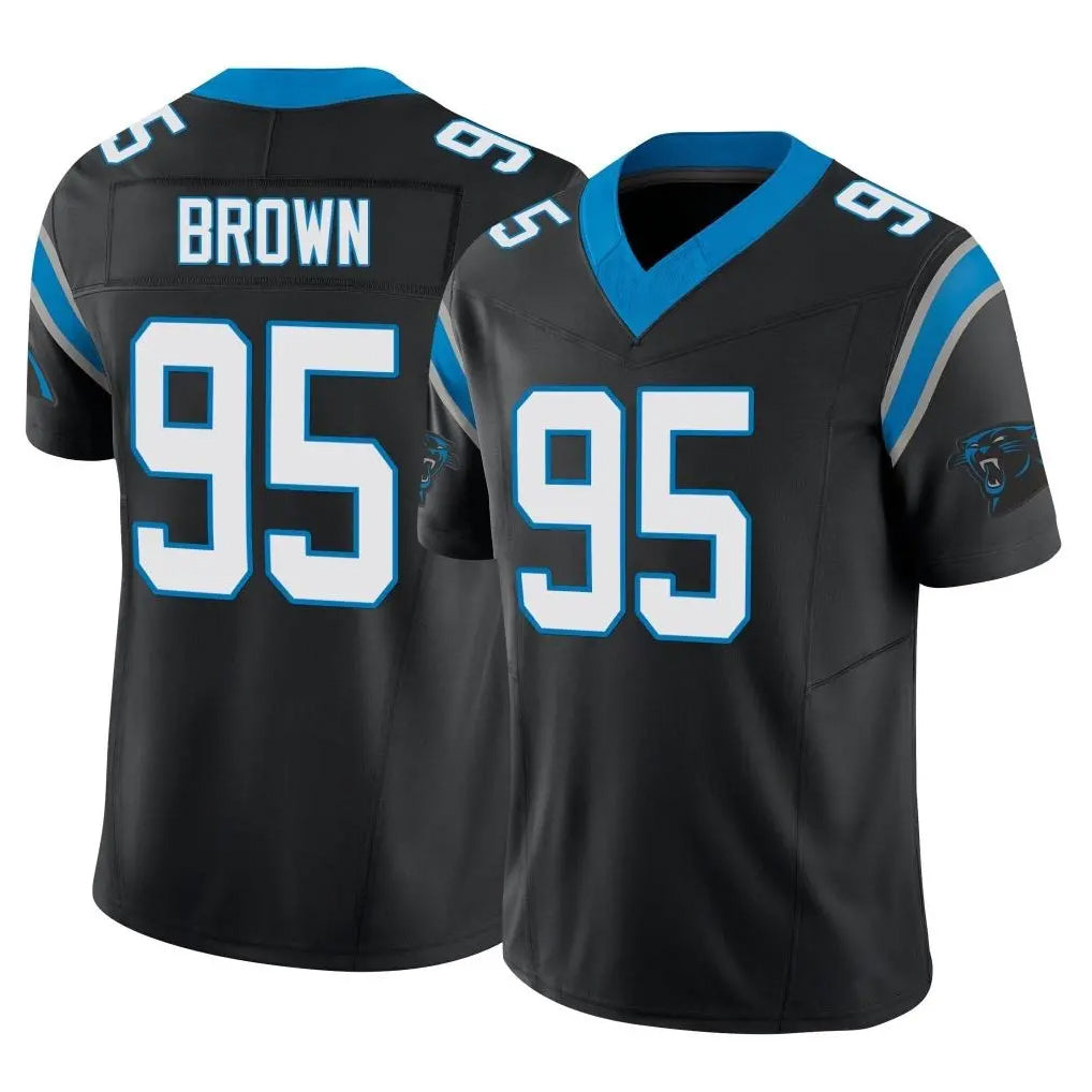 C.Panthers #95 Derrick Brown Player Black Vapor F.U.S.E. Limited Home Game Qdoa Stitched Jerseys