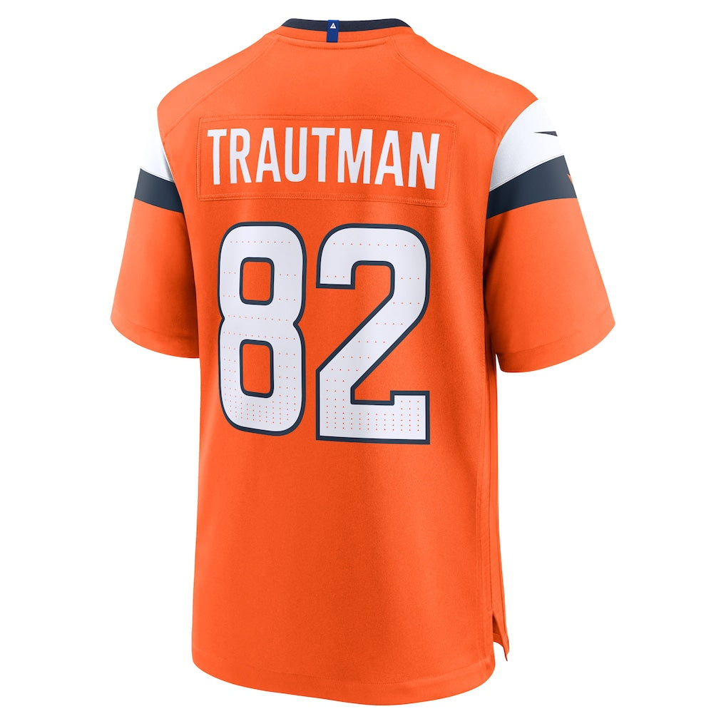 Qdoa D.Broncos #82 Adam Trautman Orange Team Game Jersey