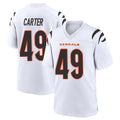 C.Bengals #49 Barrett Carter Player White Home Game Qdoa Stitched Jerseys