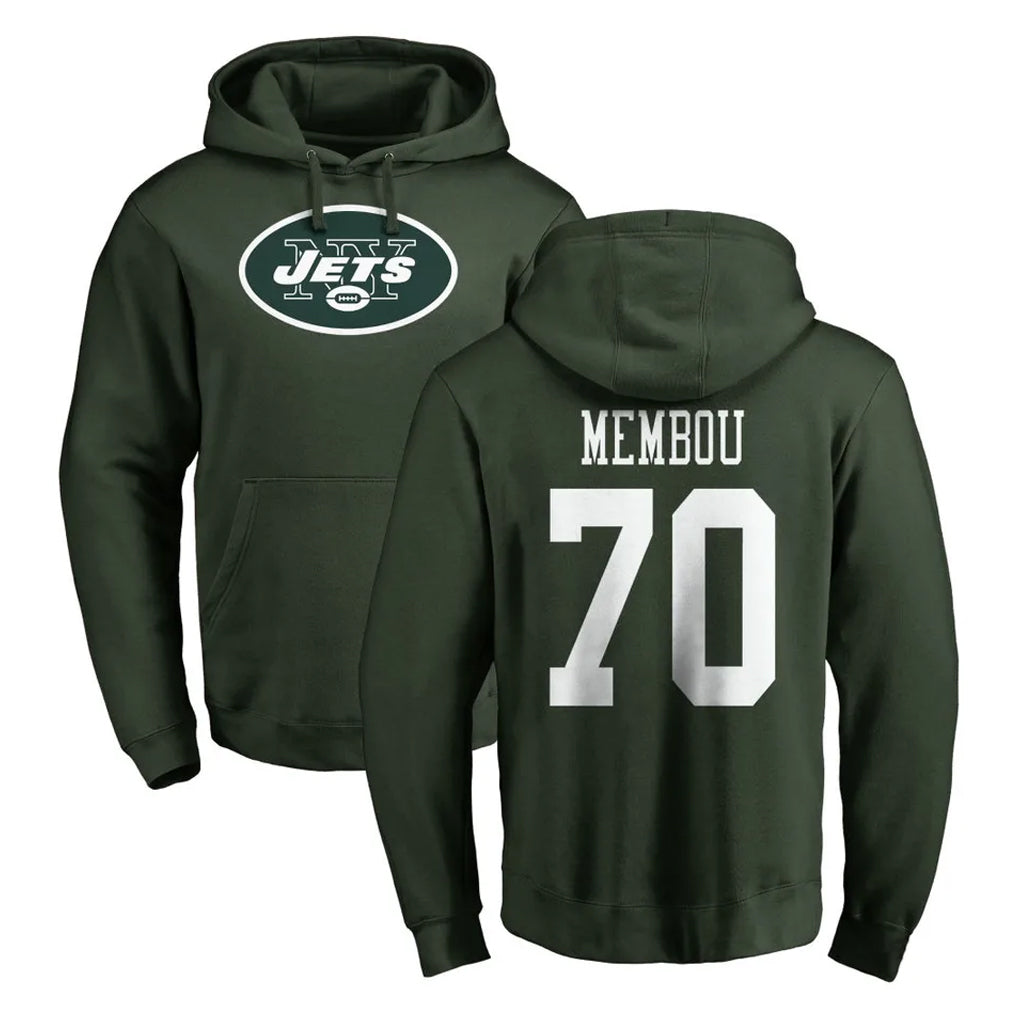 NY.Jets #70 Armand Membou Player Green LOGO Pullover Hoodies Limited Game Qdoa Stitched Jerseys