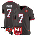 TB.Buccaneers #7 Bucky Irving Player Pewter 50th Season Vapor Limited Home Game Qdoa Stitched Jerseys