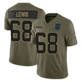 C.Panthers #68 Damien Lewis Player Olive 2025 Salute to Service Limited Game Qdoa Stitched Jerseys