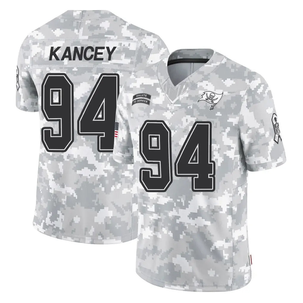 TB.Buccaneers #94 Calijah Kancey Player Arctic Camo Limited Salute To Service Home Game Qdoa Stitched Jerseys