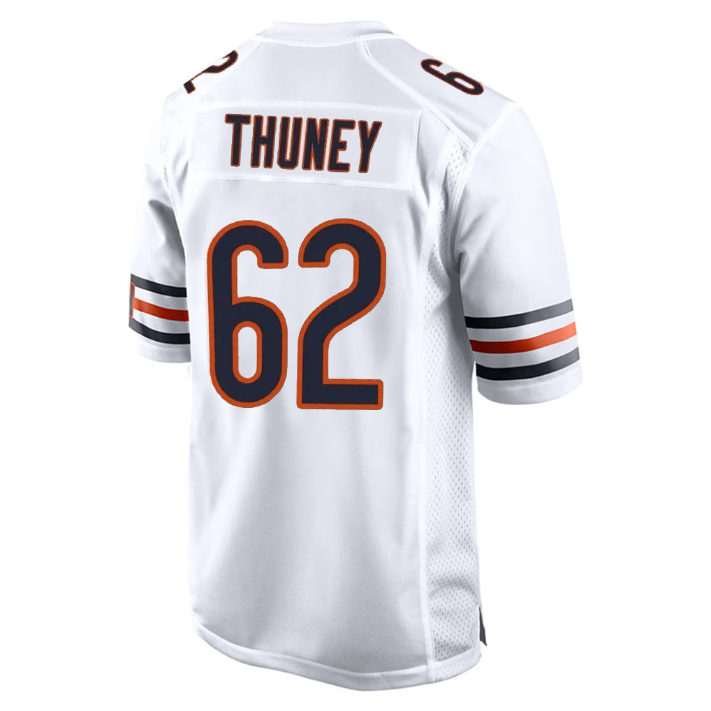C.Bears #62 Joe Thuney Player White Home Game Qdoa Stitched Jerseys