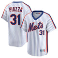 NY.Mets #31 Mike Piazza Player White Cooperstown Collection T-shirt Game Qdoa Stitched Jerseys