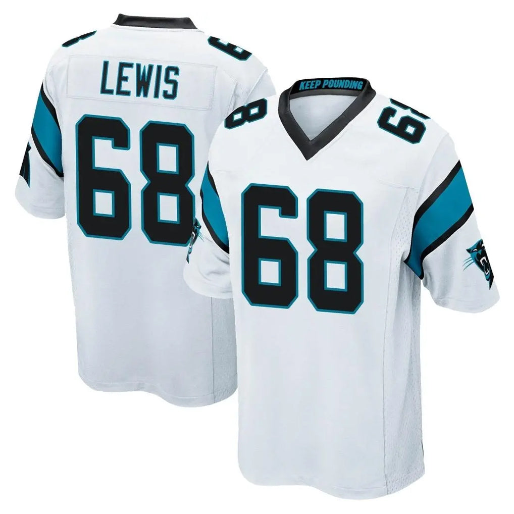 C.Panthers #68 Damien Lewis Player White Game Qdoa Stitched Jerseys