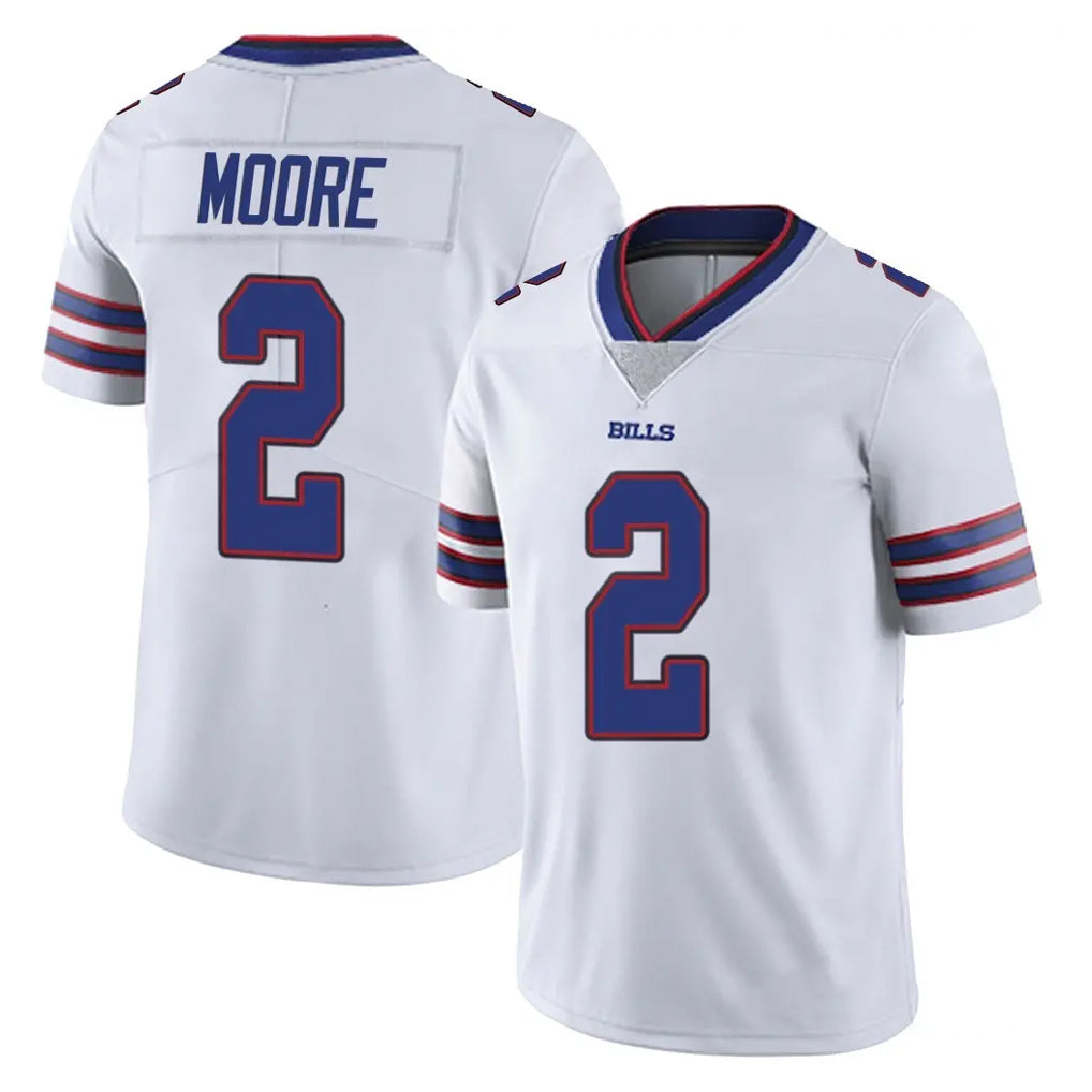 B.Bills #2 DJ Moore Player White Vapor Untouchable Limited Qdoa Stitched Jerseys
