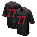 SF.49ers #77 Dominick Puni Player Black Alternate Home Game Qdoa Stitched Jerseys