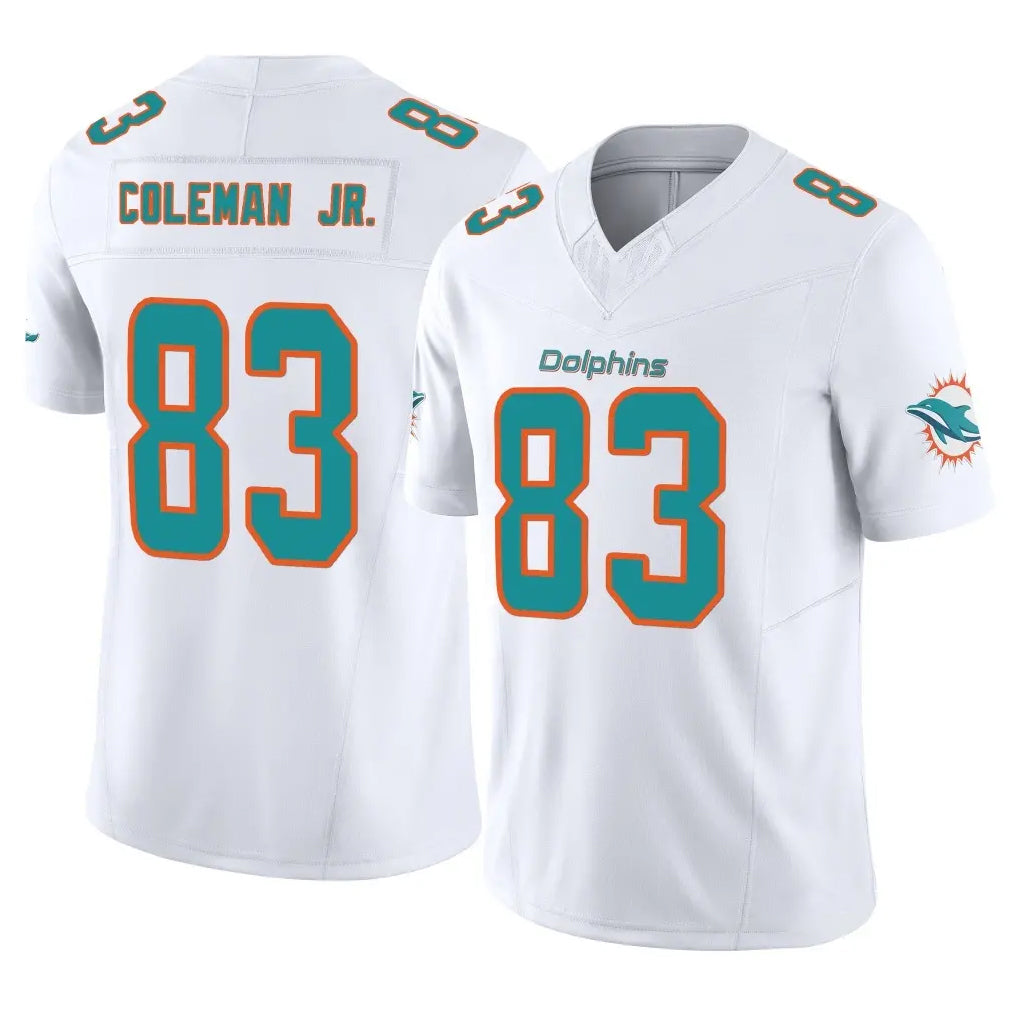 M.Dolphins #83 Kevin Coleman Jr. Player White Limited Vapor F.U.S.E. Home Game Qdoa Stitched Jerseys