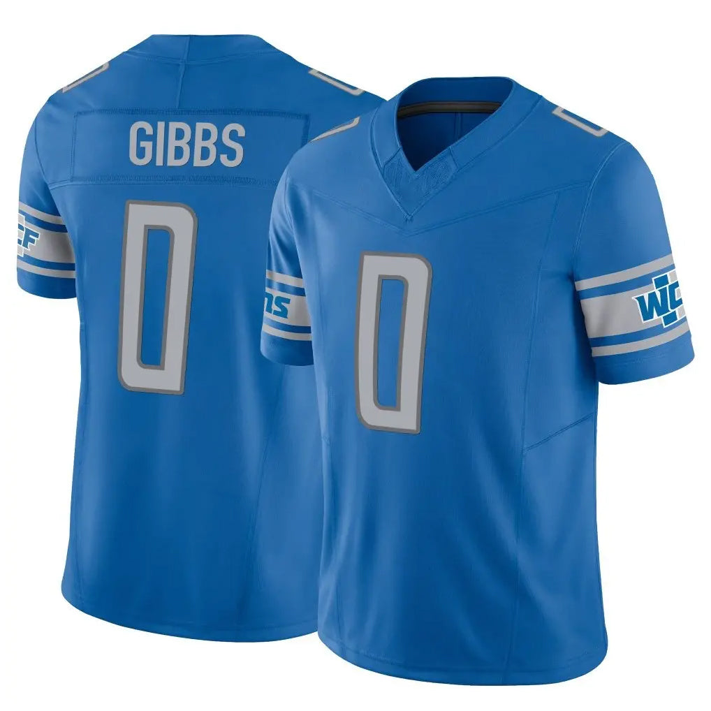 D.Lions #0 Jahmyr Gibbs Player Blue Vapor F.U.S.E. Limited Home Game Qdoa Stitched Jerseys