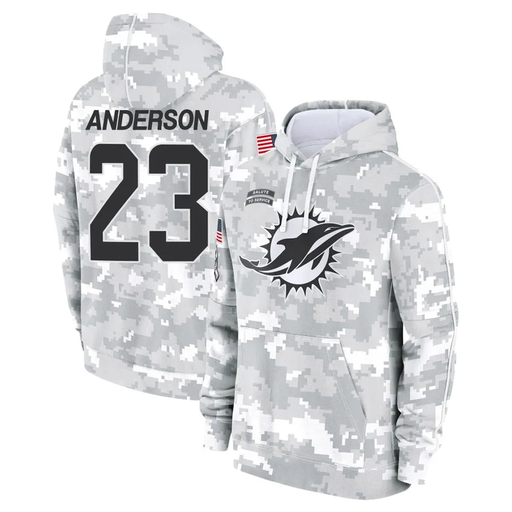 M.Dolphins #23 Zayne Anderson Player Arctic Camo Salute to Service Hoodies Limited Game Qdoa Stitched Jerseys