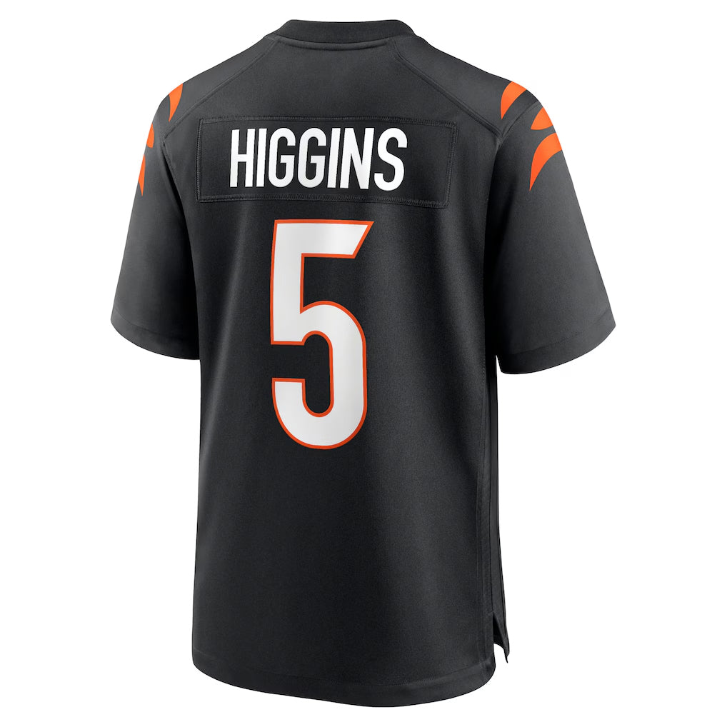 C.Bengals #5 Tee Higgins Player Black Home Game Qdoa Stitched Jerseys