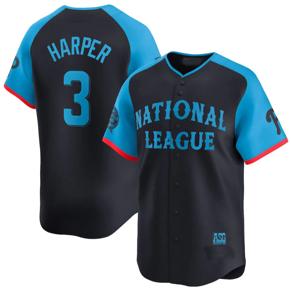 P.Phillies #3 Bryce Harper Player Navy National League All-Star Limited Game Qdoa Stitched Jerseys