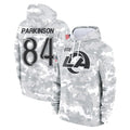 LA.Rams #84 Colby Parkinson Player Arctic Camo Salute to Service Hoodies Limited Game Qdoa Stitched Jerseys