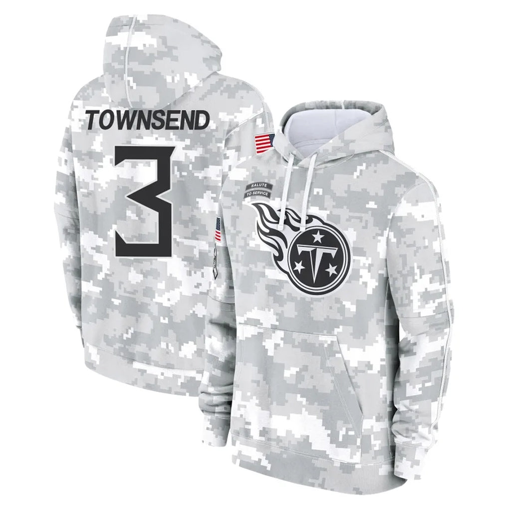 T.Titans #3 Tommy Townsend Player Camo Arctic Salute to Service Pullover Hoodies Home Game Qdoa Stitched Jerseys