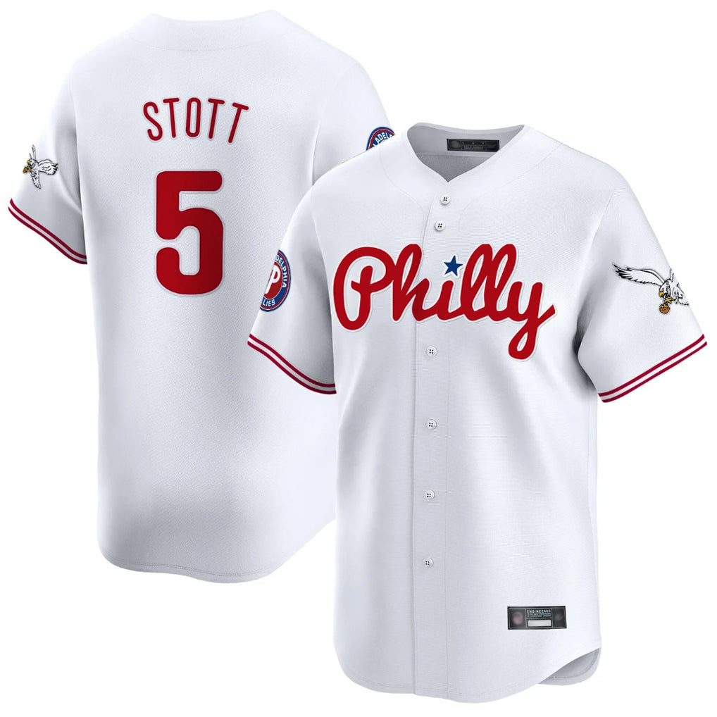 P.Phillies #5 Bryson Stott Player White Phillies & Eagles Vapor Premier Limited Qdoa Stitched Jerseys